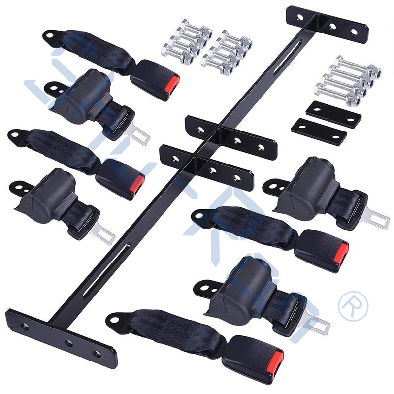Universal retrátil preto do passageiro de Kit Club Car EZGO Yamaha 4 do cinto de segurança do carrinho de golfe