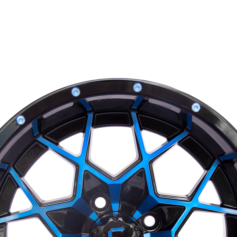 O carrinho de golfe customizável de 14 polegadas orlara a liga de alumínio preta lustrosa azul orlara ET-25