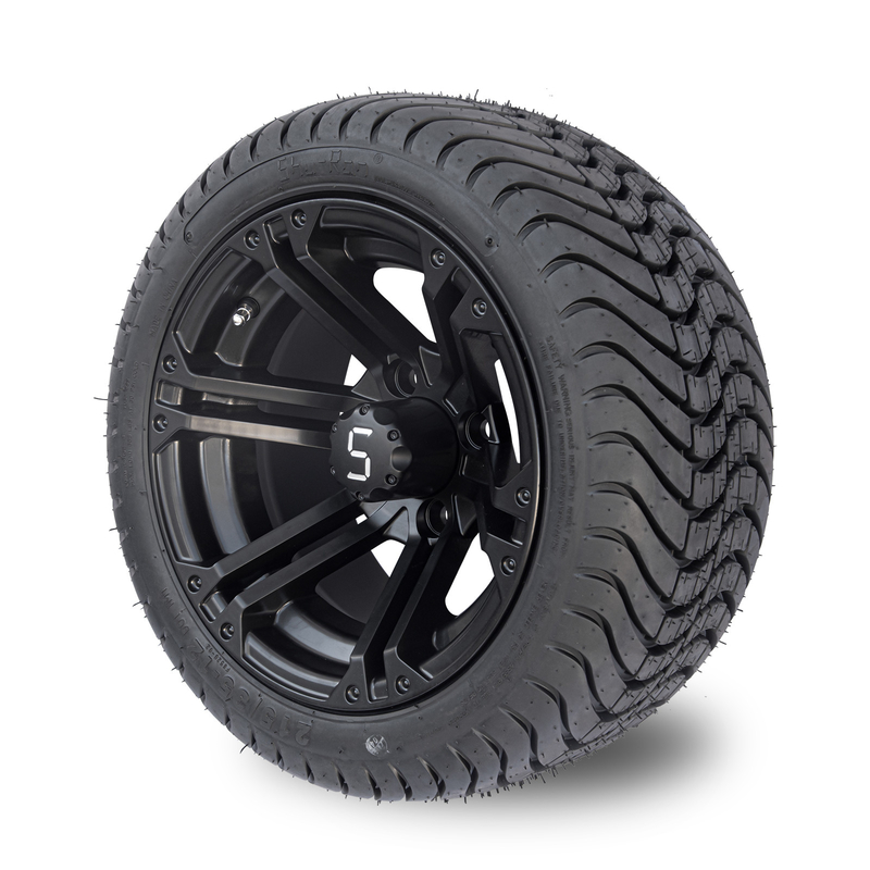12x7 Matte Black Golf Cart Wheel cansam o pneu combinado 101,6 PCD combinados do perfil baixo 215/35-12