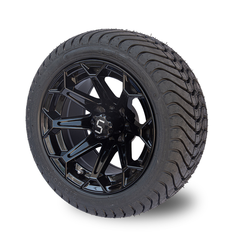ShuRan anota as rodas pretas do carrinho de golfe de 12 polegadas e cansa 215/35-12 o pneu DOT Approved