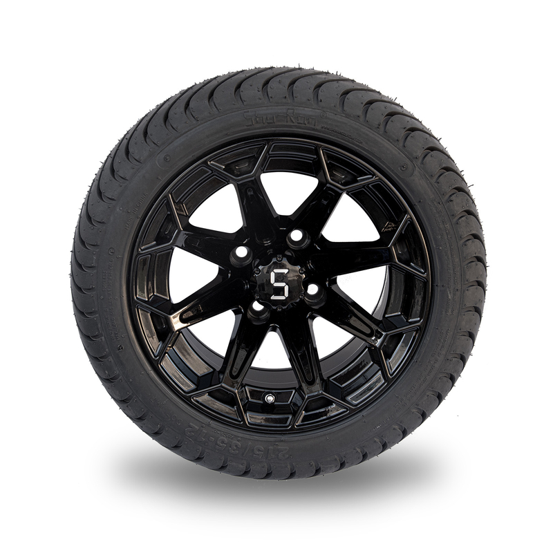 ShuRan anota as rodas pretas do carrinho de golfe de 12 polegadas e cansa 215/35-12 o pneu DOT Approved