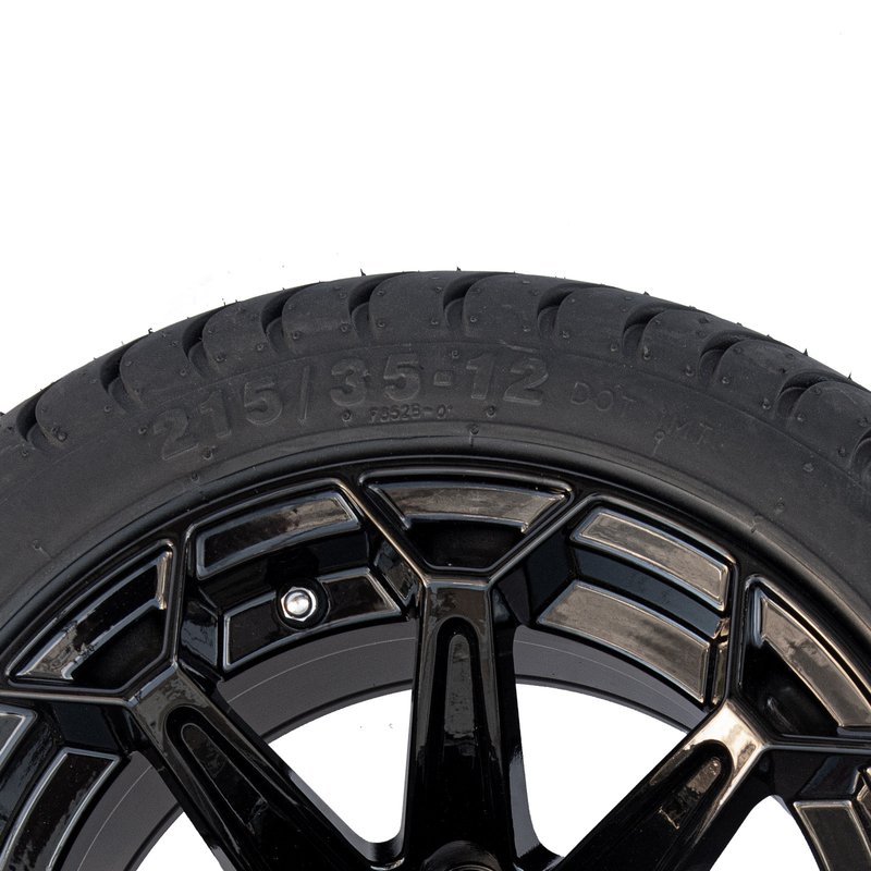 ShuRan anota as rodas pretas do carrinho de golfe de 12 polegadas e cansa 215/35-12 o pneu DOT Approved