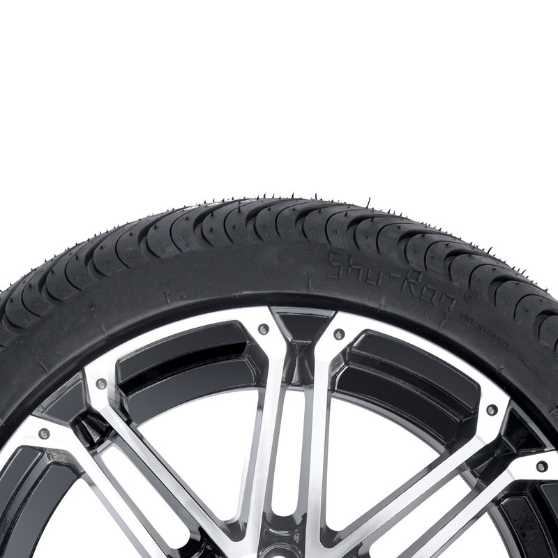 as rodas do carrinho de golfe 14x7 e o pneu combinado da rua 225/30-14 dos pneus fizeram à máquina o preto lustroso