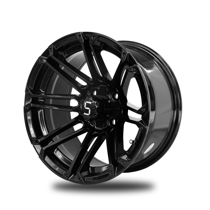 as bordas do carrinho de golfe 12x7 anotam o teste padrão preto 101,6 PCD do parafuso da borda 4x4 da liga de alumínio
