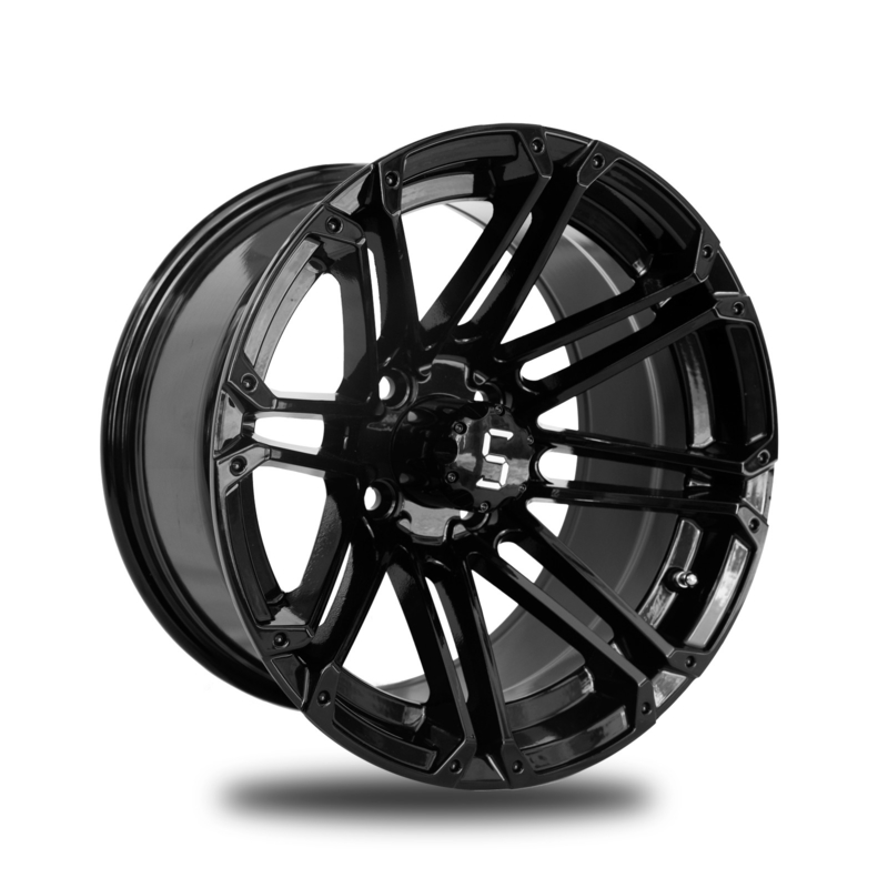 as bordas do carrinho de golfe 12x7 anotam o teste padrão preto 101,6 PCD do parafuso da borda 4x4 da liga de alumínio