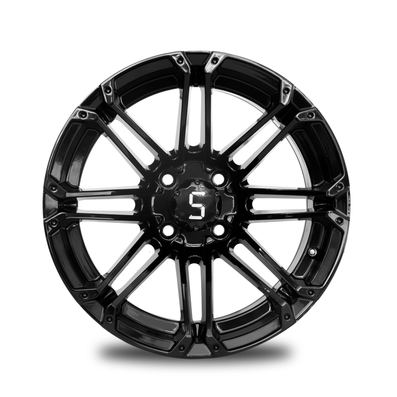 as bordas do carrinho de golfe 12x7 anotam o teste padrão preto 101,6 PCD do parafuso da borda 4x4 da liga de alumínio