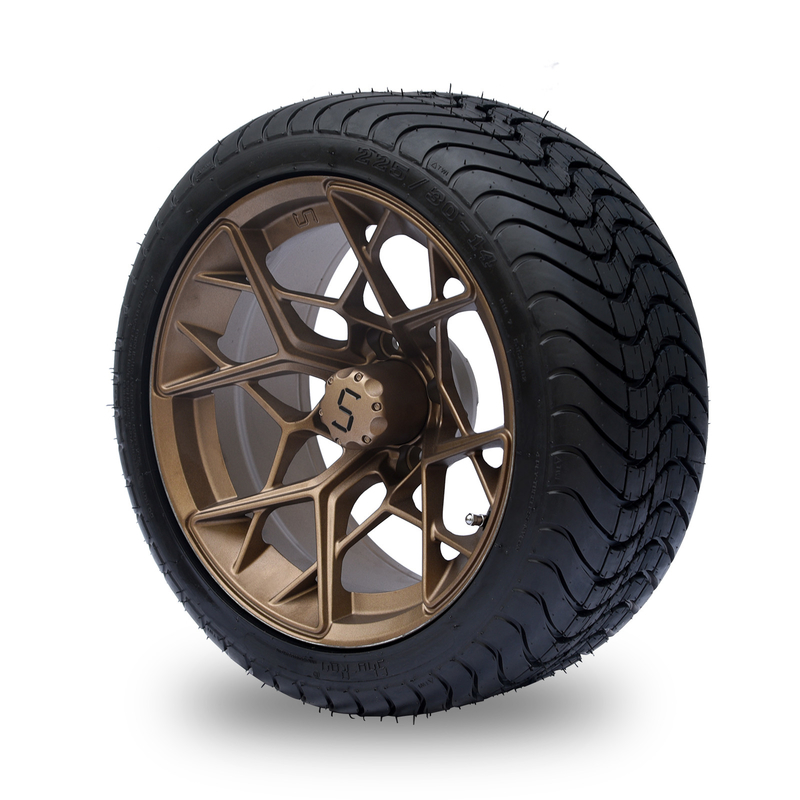 Roda de bronze do carrinho de golfe de 14 polegadas e para cansar 225/30-14 4PLY combinado DOT Approved