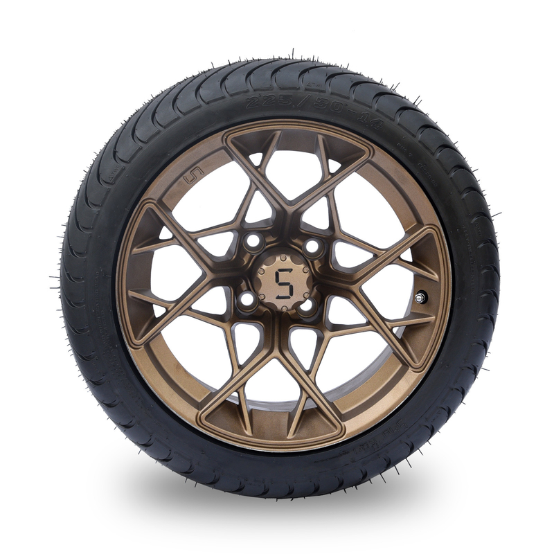 Roda de bronze do carrinho de golfe de 14 polegadas e para cansar 225/30-14 4PLY combinado DOT Approved