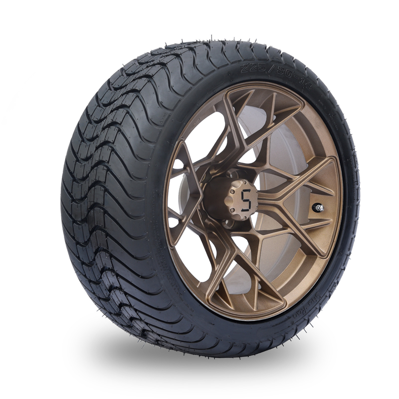 Roda de bronze do carrinho de golfe de 14 polegadas e para cansar 225/30-14 4PLY combinado DOT Approved