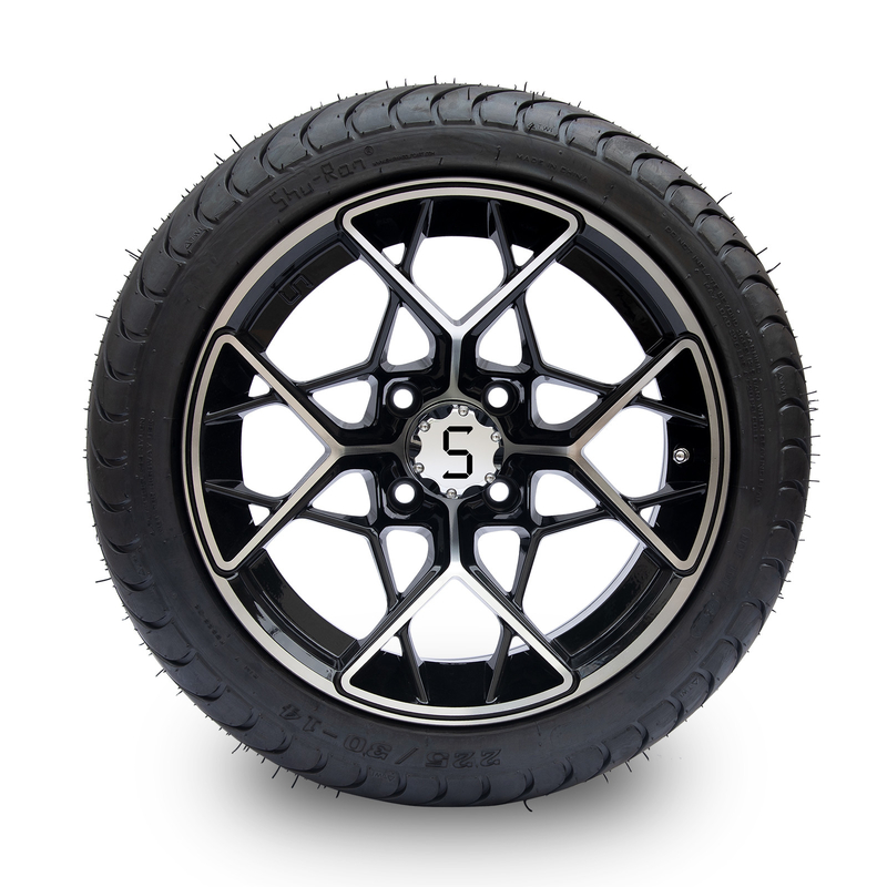 Shu-Ran rodas de carrinho de golfe e pneus 225/30-14 13 kg DOT aprovado