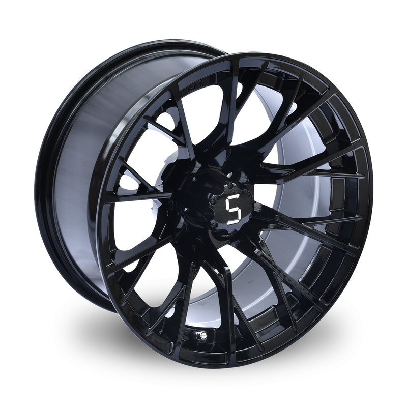 Shuran 14 polegadas rodas e pneus de carrinhos de golfe Machined/Gloss Roda preta 4/101.6 Bolt