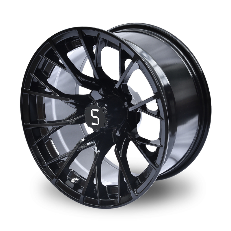 Shuran 14 polegadas rodas e pneus de carrinhos de golfe Machined/Gloss Roda preta 4/101.6 Bolt