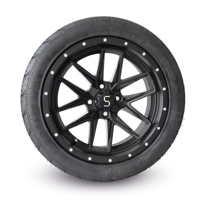 215/40R Carrinho de golfe de 15 polegadas Rochas e pneus pretos foscos Fácil de instalar