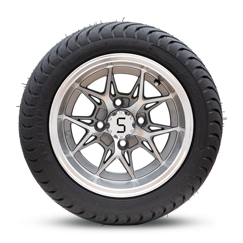 12 polegadas rodas de carrinho de golfe e pneus conjuntos com S Central Caps e Chrome Lug porcas adequadas para Club Car Ezgo Yamaha carrinhos de golfe