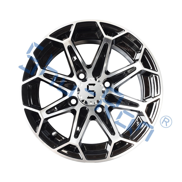Carrinho de golfe 12'/14' Machined/ Brilhante Roda de Alumínio Preto Jantes para Club Car, EZGO, YMH Carrinhos de Golfe