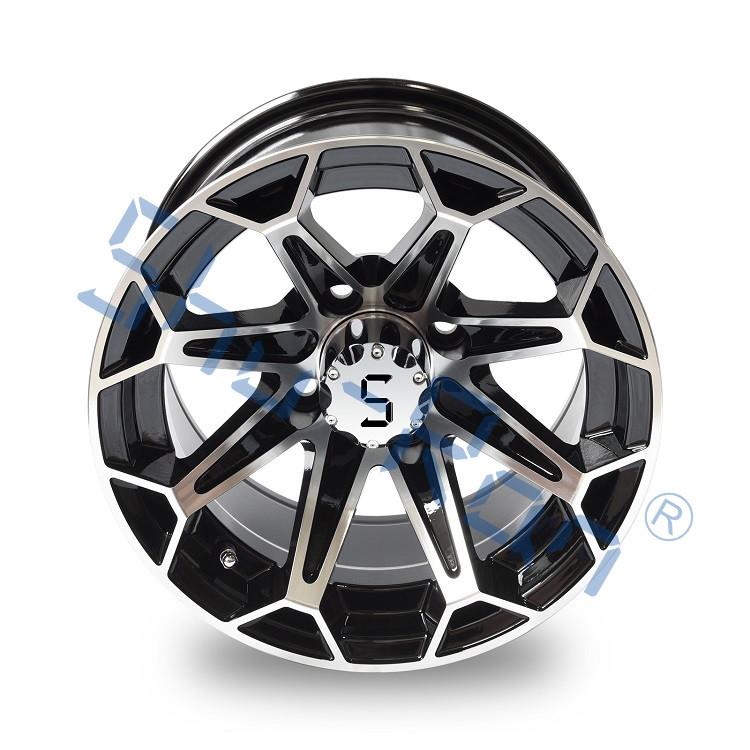 Carrinho de golfe 12'/14' Machined/ Brilhante Roda de Alumínio Preto Jantes para Club Car, EZGO, YMH Carrinhos de Golfe