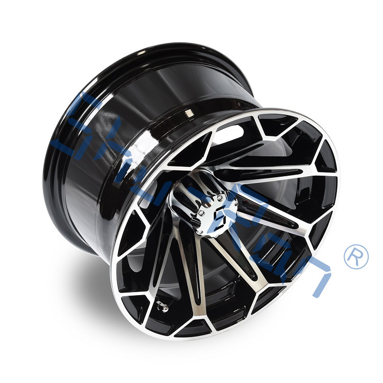 Carrinho de golfe 12'/14' Machined/ Brilhante Roda de Alumínio Preto Jantes para Club Car, EZGO, YMH Carrinhos de Golfe
