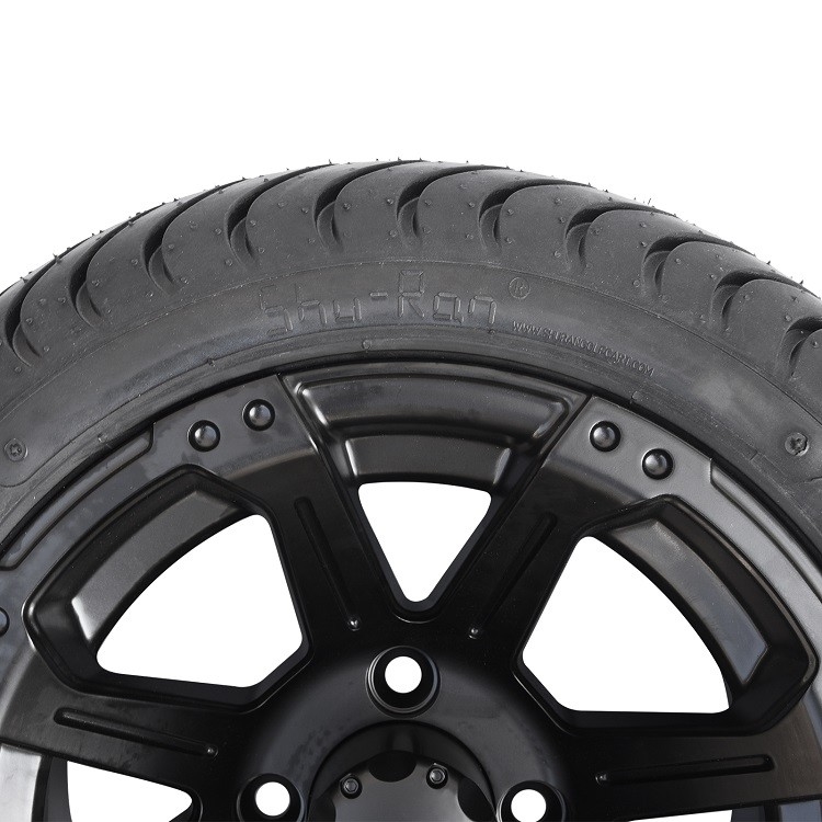 A rua 12 e 215/35-12 a polegada Matte Black Wheels do carrinho de golfe cansa o teste padrão DOT Rated do parafuso 4x4