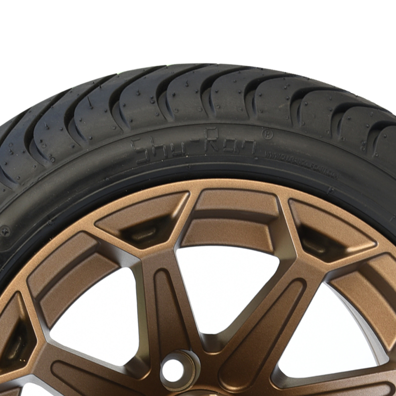 Carrinho de golfe rodas de 12 polegadas e teste padrão de alumínio de bronze do parafuso de DOT Tyres Assembly 4x4 do perfil baixo 215/35-12