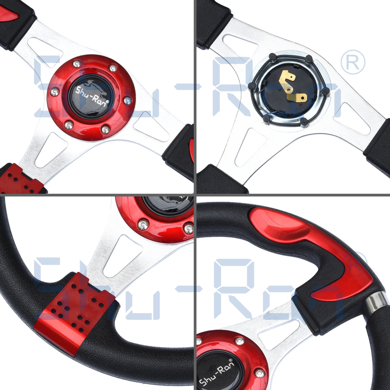 Volante feito sob encomenda vermelho do carrinho de golfe F1 para o carro do clube, o EZGO, e o Yamaha