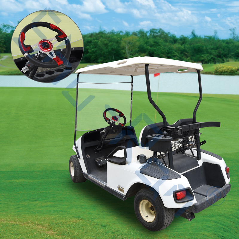 Volante feito sob encomenda vermelho do carrinho de golfe F1 para o carro do clube, o EZGO, e o Yamaha