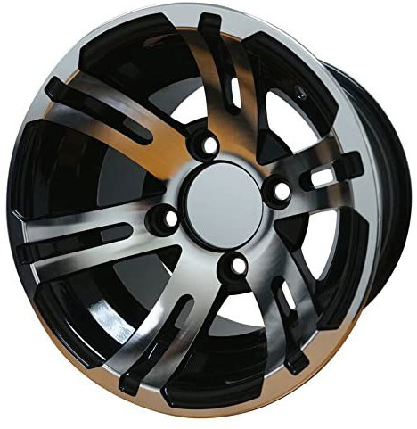 205/50-10 dobras combinado rodas pretas feitas à máquina/lustrosas de DOT Low Profile Street Tires e do carrinho de golfe de 10 polegadas as 4 avaliaram
