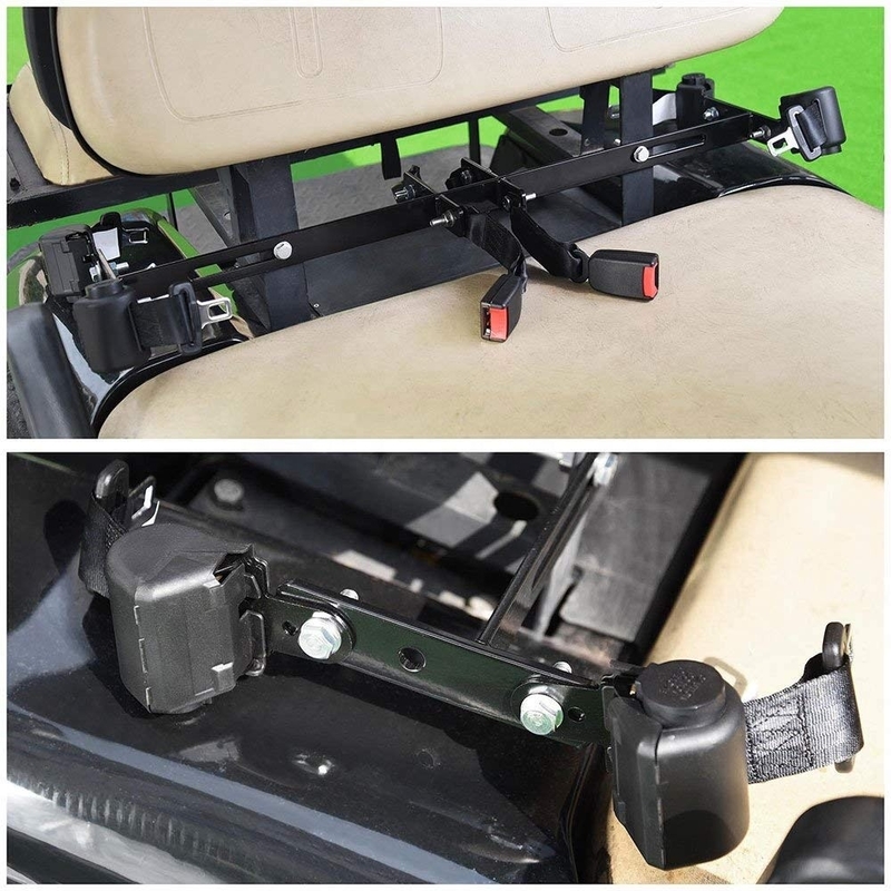 Cinturão de segurança universal retrátil de carrinho de golfe e kit de suporte para 4 passageiros EZGO TXT Club Car Yamaha