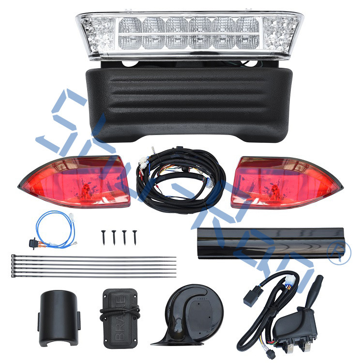 O jogo de luxe da luz do diodo emissor de luz do carrinho de golfe para o precedente, com piscas-pisca da lanterna traseira do farol comuta o chifre